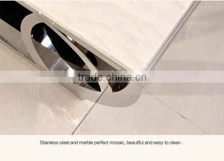 C380 China Living Room Center Table Stainless Steel Stone Sofa Table