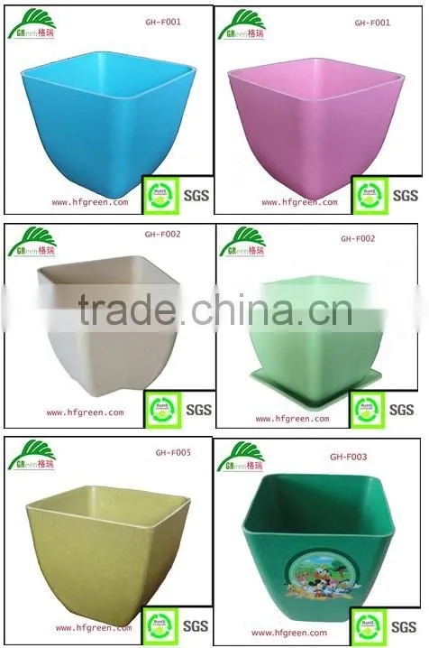 bio & eco square bamboo fiber flower pots