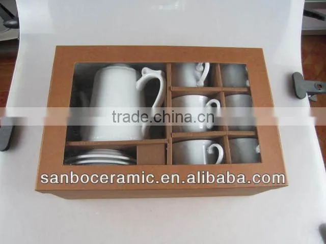Plain white Ceramic Tea Set Coffee Cup Set Porcelain with Gift Box