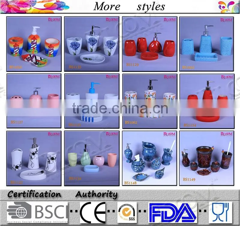 Cheap hotel bathroom accessories set ceramic bathroom set