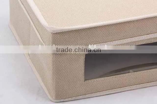 rectangular Linen and canvas box with cover/storage box