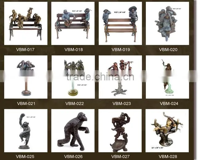 High quality large bronze gorilla sculpture