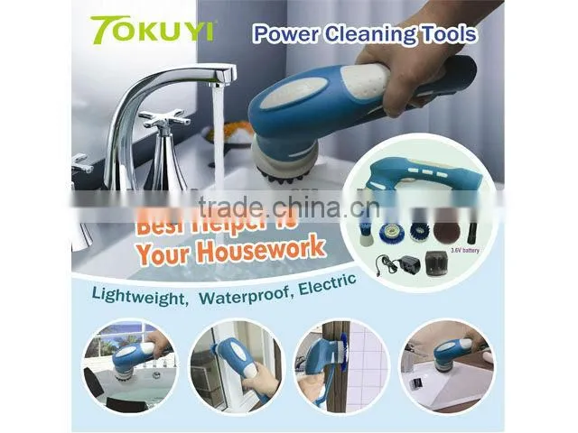 CE ROHS electric scrubber machine, cordless bathroom scrubber, rotary cleaning brush for kitchen and bathroom