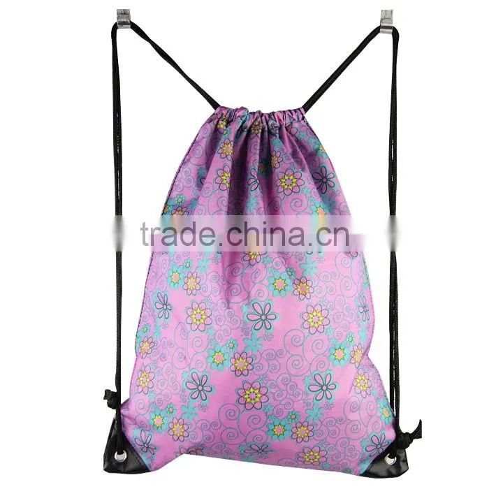 210D Polyester Drawstring Pouch Backpack Travel Bag
