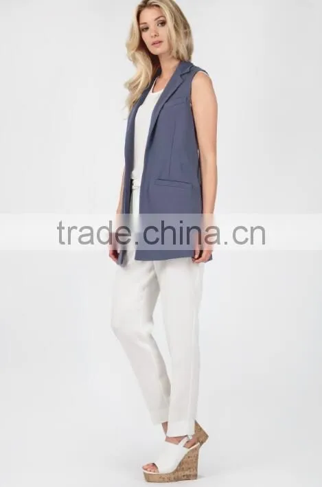 Sleeveless Jacket Bulk Wholesale Perfect Spring Vest Front Pocket Ponte Sleeveless Outdoor Jacket For Girls Fancy