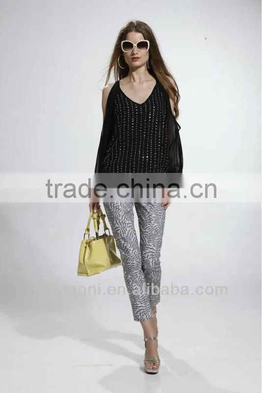 black casual blouse with off-shoulder design