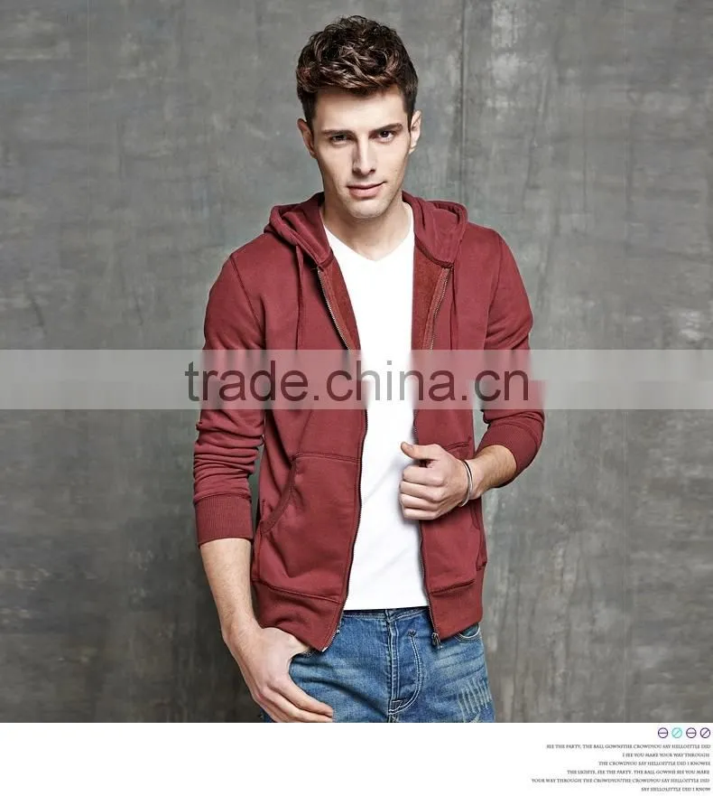 Fashion man custom blank zip up hoodies cheap
