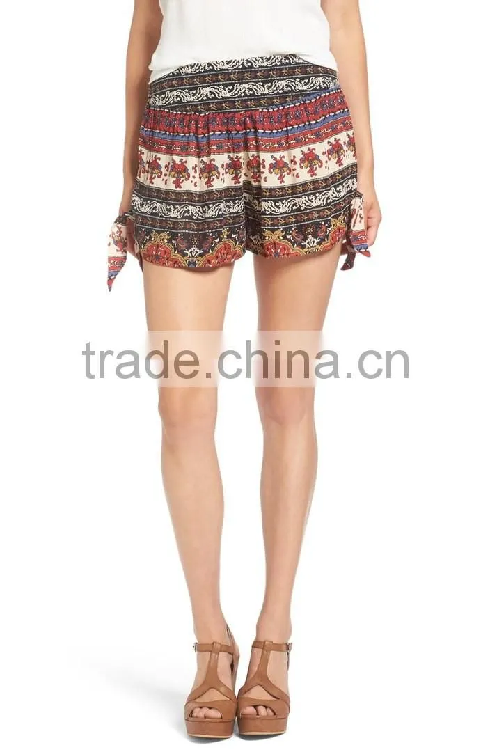 Bohemain hippie printed shorts African vintage women plus size shorts