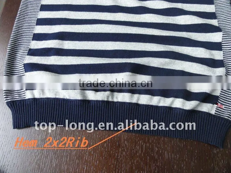 100%cotton stripe men's pullover sweater