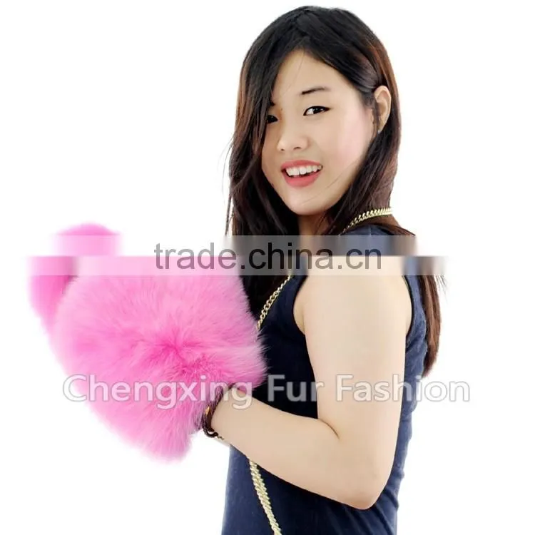 CX-A-67A Genuine Fox Fur Fingerless Winter Leather Glove