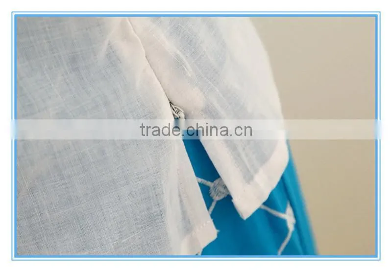 High Quality Embroidery Blue Color Fancy Designer Ladies Office Skirt Suits
