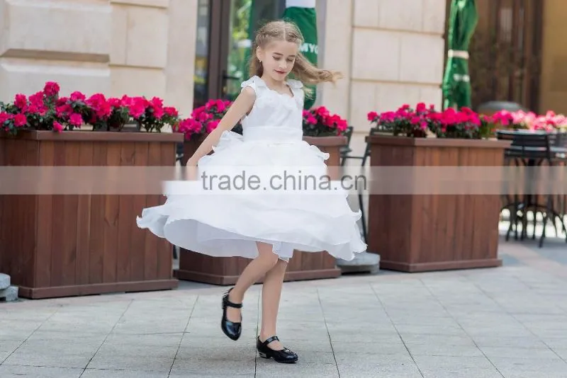 sleeveless Net fabric ball grown dress for baby girl summer dress