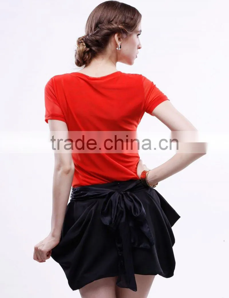 wide sexy neck plain t-shirts