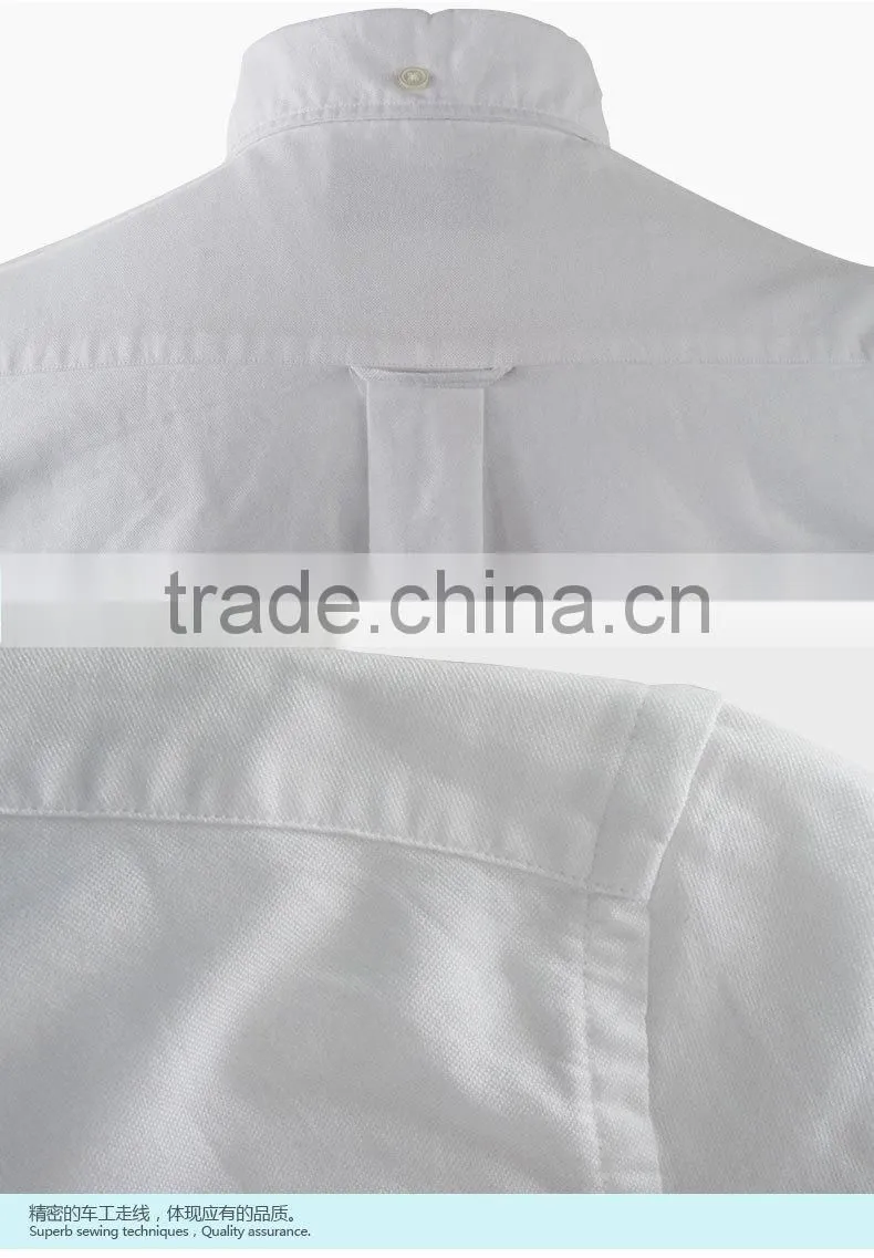 2017 Formal white new Brand Autumn Oxford button- down collar mens slim fit warm fashion shirt