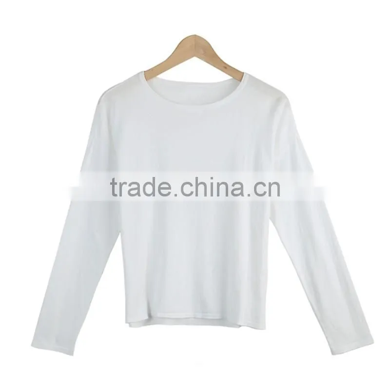 guangzhou long sleve 100% cotton fabric t shirt