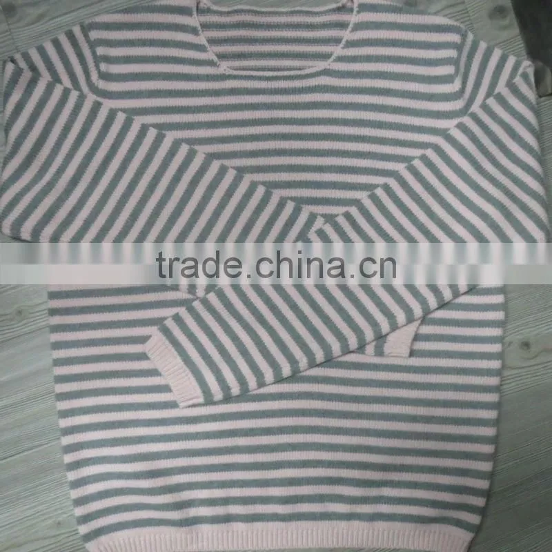 Black white round neck with no ribs design pullover casual men knitted sweater men