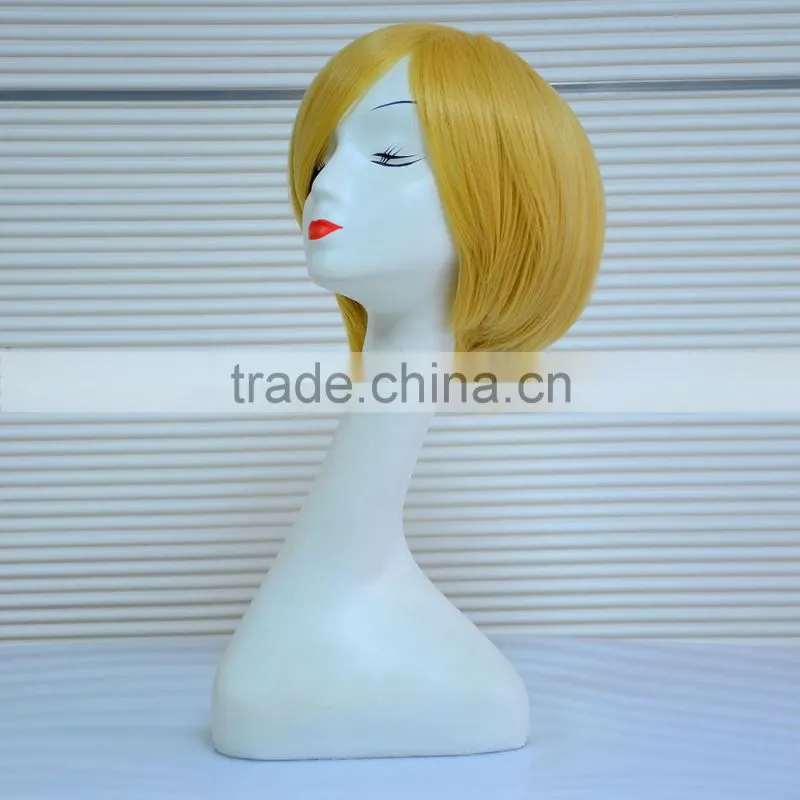 High Quality 2016 New Fashion Pink Wavy Short Bob Wig For Female Model