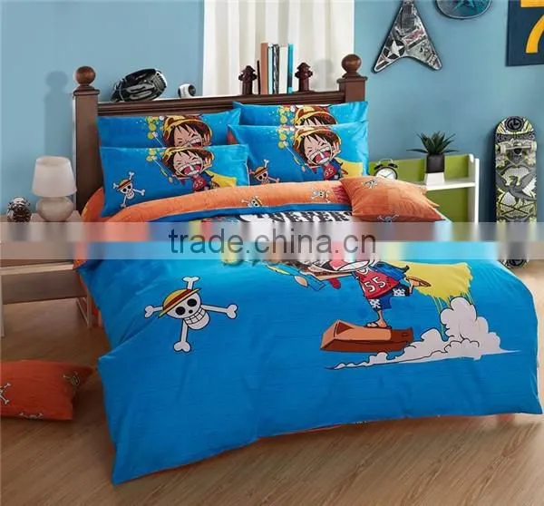 Hot anime One Piece bedding set hot selling model, One Piece 3D Zoro design cotton bedding set, best gift for boys