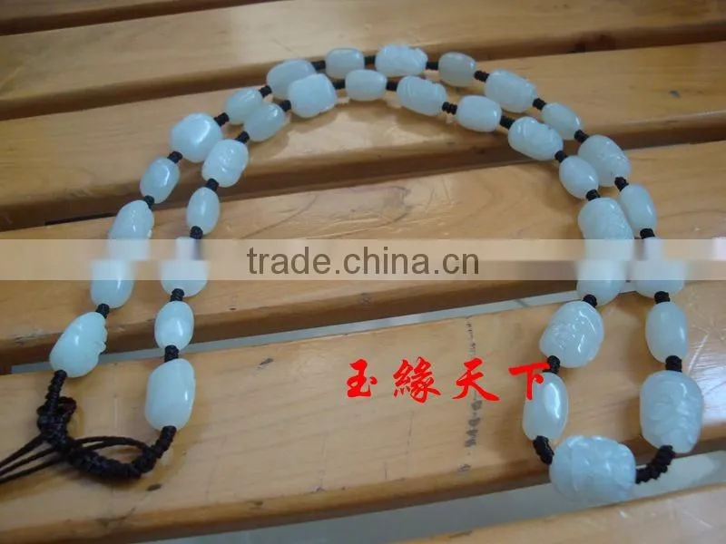 jewels jade Hetian jade jade necklace male eighteen Arhats handmade Jade Pendant Necklace Chain Lanyard Mens Genuine jade stone