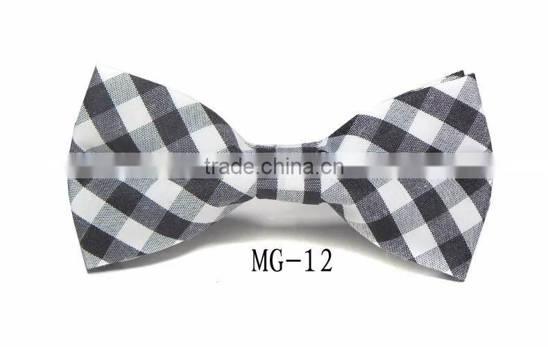 Cotton Checkered Children Kid Boy Toddler Baby Child Pre Tied Neck Bow Tie