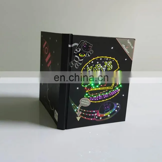 2017 New Design Custom LED Lighting Up Diary/Notebook for school writing or office writing
