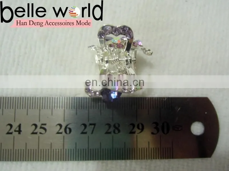 Elegant Heart-shape Rhinestone Mini Hair Claw Clips for Wedding