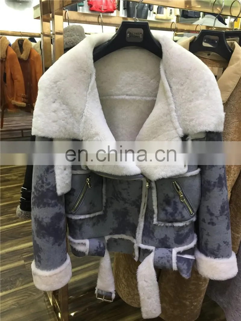 Luxury Real Sheep Skin Winter Fashionable Jacket For Women