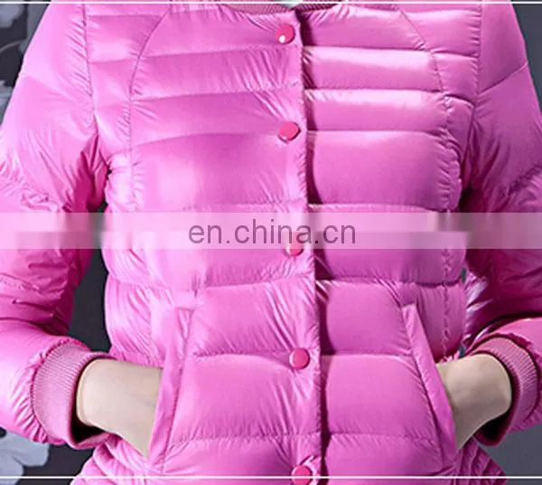 female hotsale nylon cover duck down jacket in waterproof