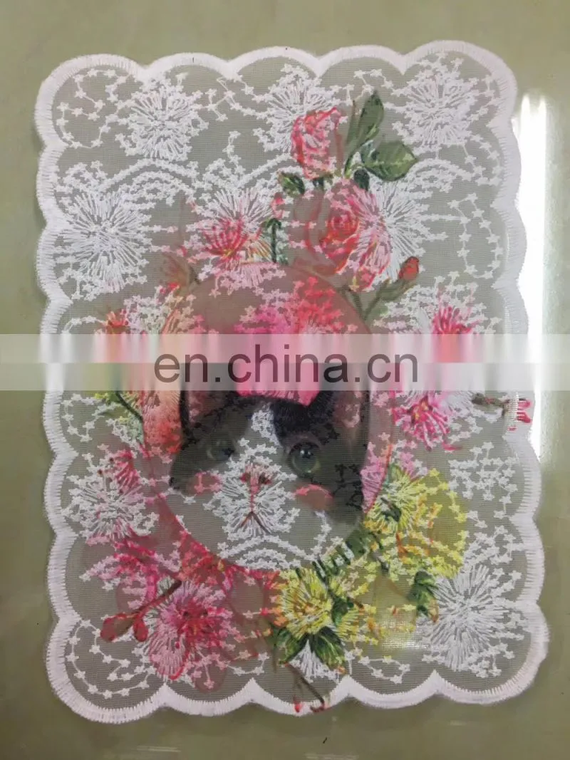 new popular embroidery milk silk mesh printing lace design