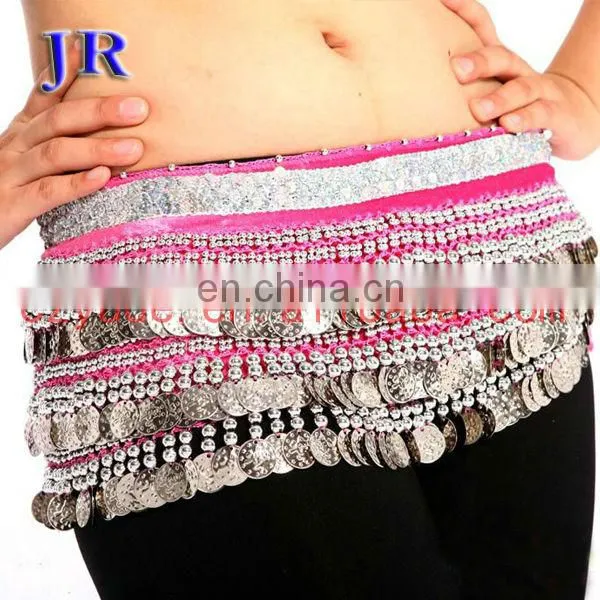 Wholesale 248 and 338 coins high velvet silver coin Belly dance hip belt Y-2007#