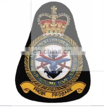 Gold Bullion Hand Embroidered Badge, patch, crest, emblem