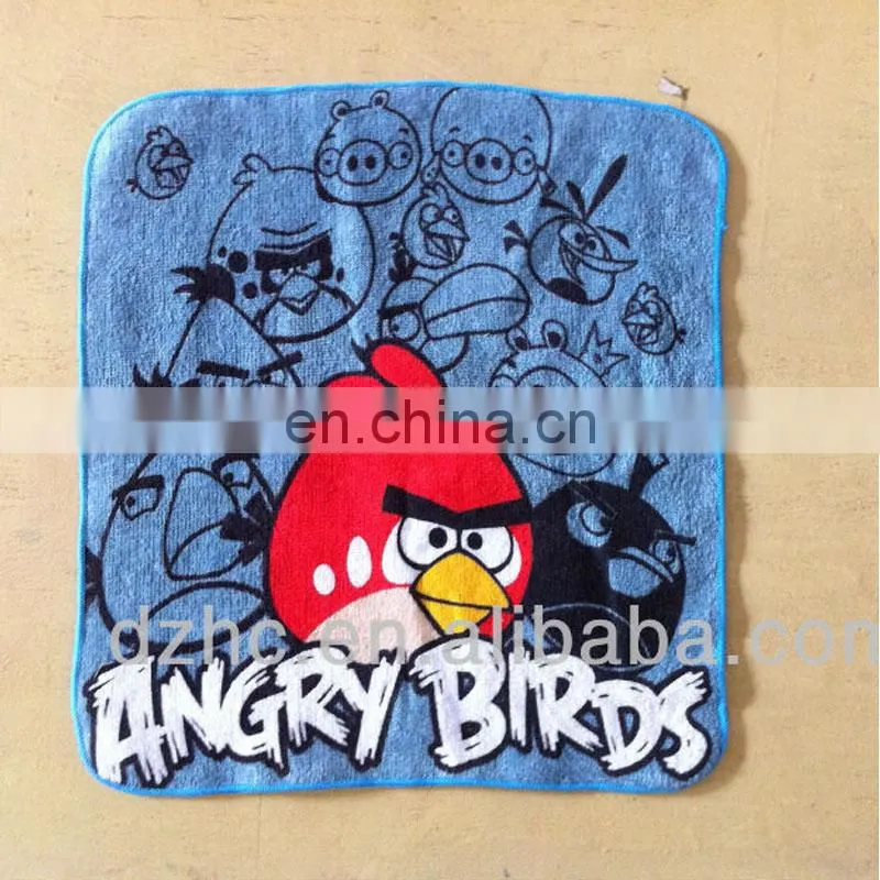 Mini small square hand towel with reactive printing