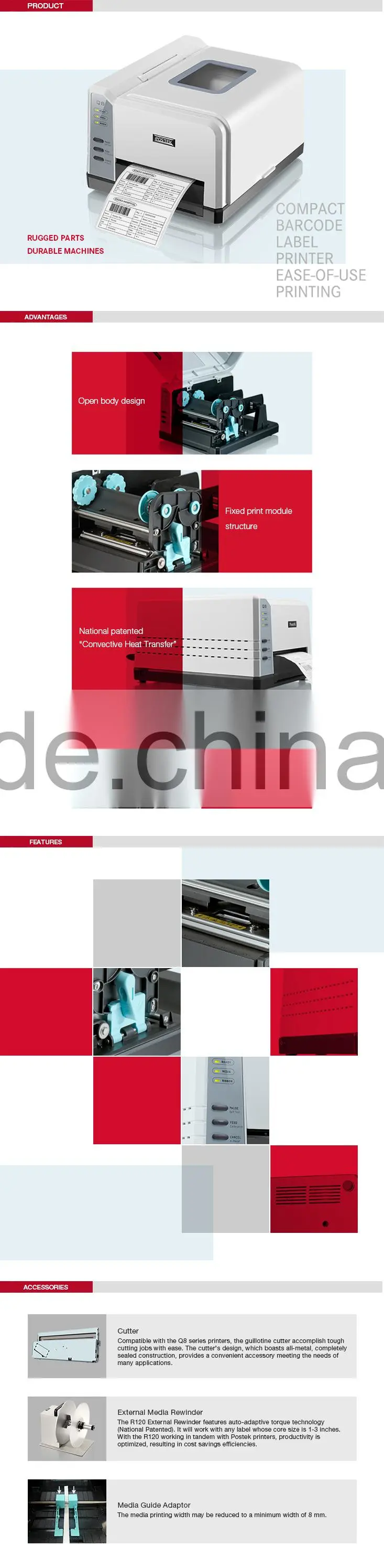 High quality and best price barcode label printer Q8/200 Compact Printer