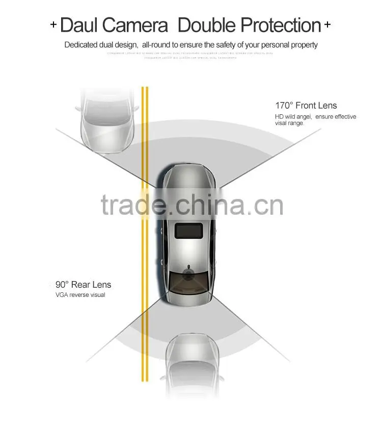 Dual Digital Vedio Camera rearview mirror DVR