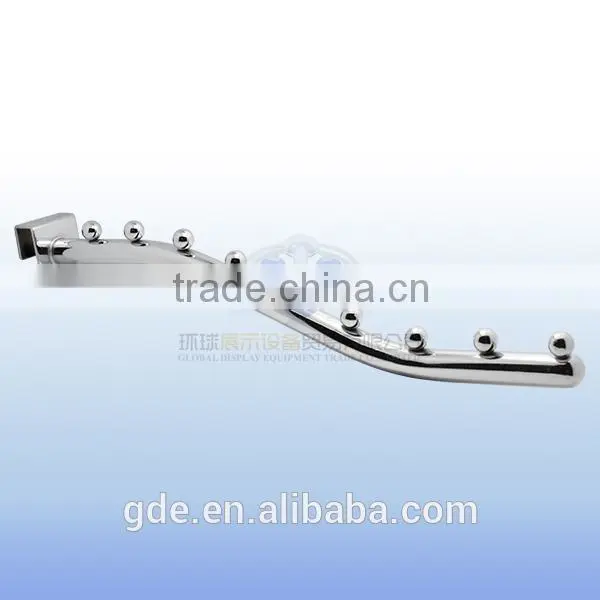 Metal chrome display hook for oval tube
