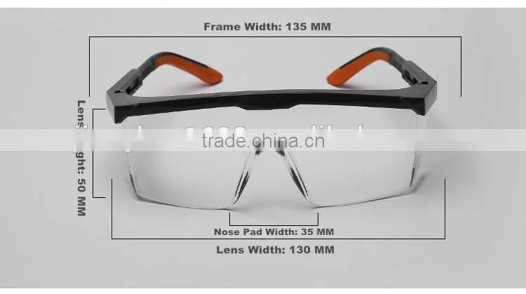 Industrial side shield protective safety glasses clear high impact lab protection goggles