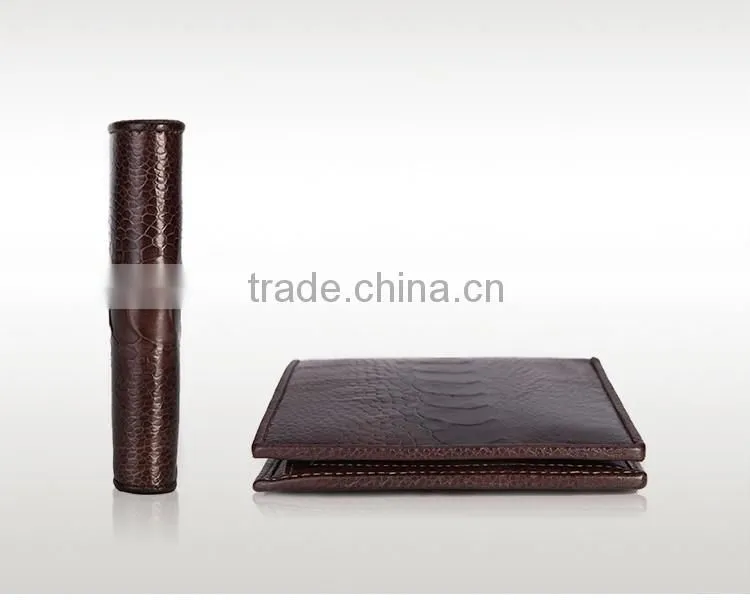 High Quality Custom Genuine Real Ostrich Leg Leather Small Wallet for men