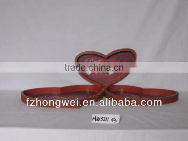 Hongwei 2013 Spring Home decor Red Wood Tray