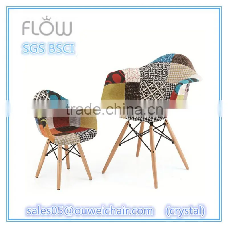 high quality classic bright colored dining plastic chair with armrest