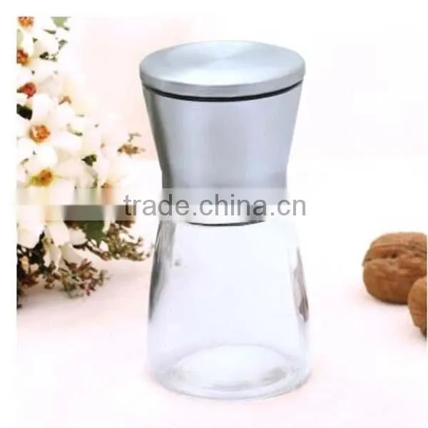 2016 manual brushed Stainless Steel Salt and Pepper Grinder Set with Matching Stand bean coffee grinder salt grinder bottle