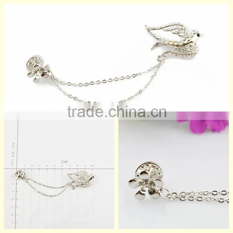 Direct buy China silver flying swallow bird animals brooches pin