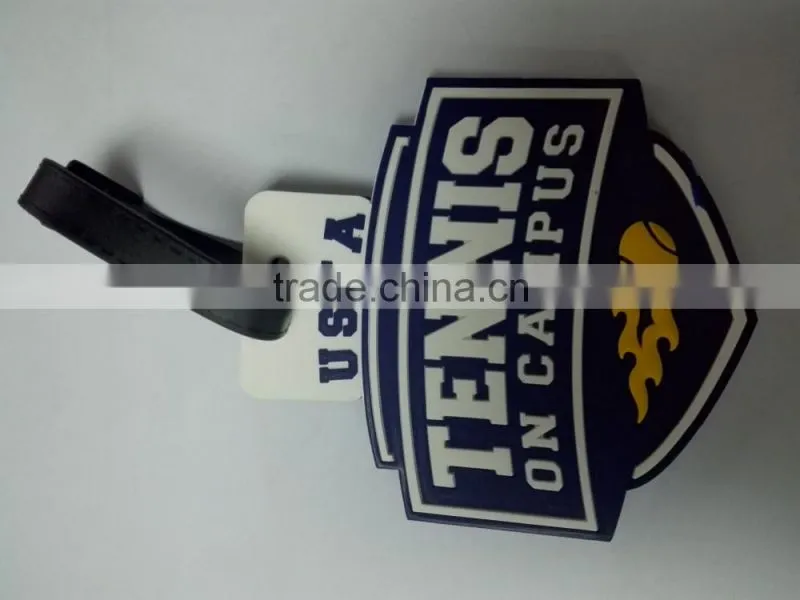 Tennis on campus PVC rubber luggage tag