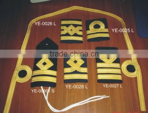 Embroidery Hand Made Machine Bullion Badges Passementerie Cap Cord Aigullettes Ecussons Patches Rank Shoulder Mark