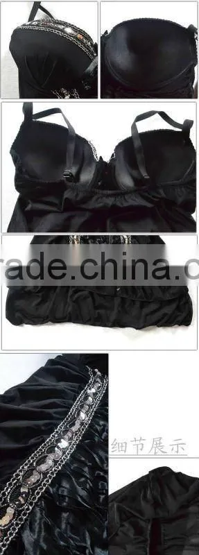 Newest fashional design sexy hot lady's shining bead babydolls 5127