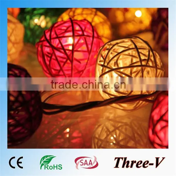 2015 NEW rattan ball christmas decoration led ball string light