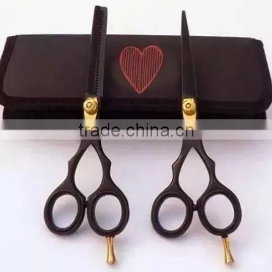 HOSPITECH HAIR BLACK COLOR HAIR CUT SCISSORS WITH PACKING POUCH
