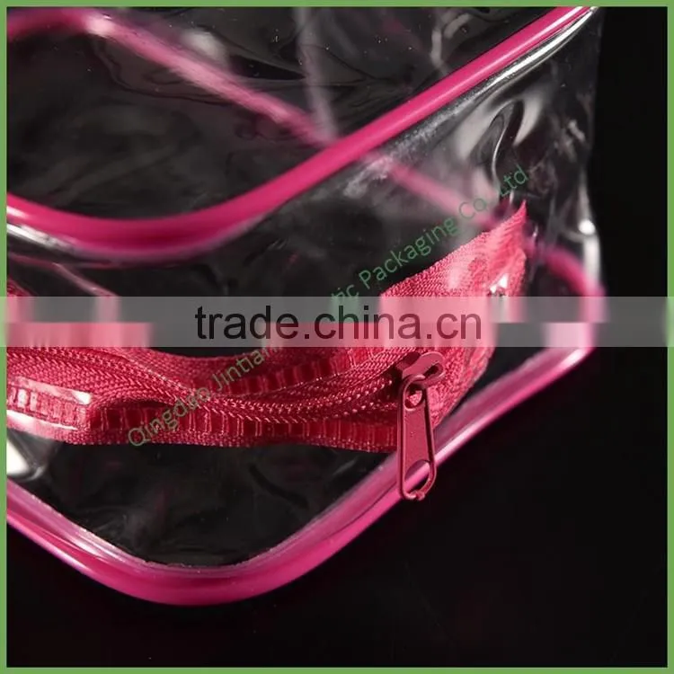 Transparent Custom Cosmetic PVC Plastic Make Up Bag Travel Bag