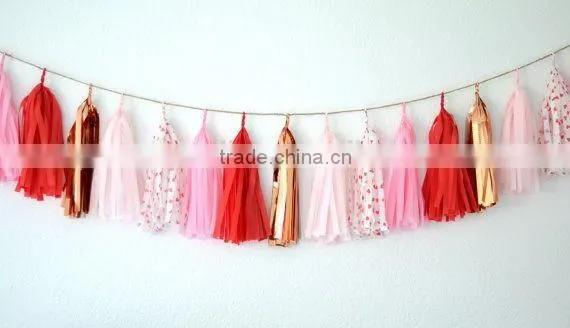 New years eve decoration handmade TISSUE PAPER TASSEL GARLAND