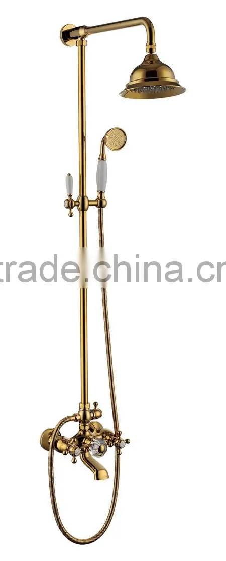 Fancy Bathroom Shower Column Set Rainfall Shower Head