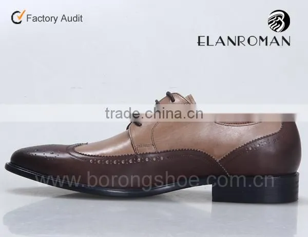 Leather mens brogue shoes from Guangzhou China OEM manufacture dress shoe